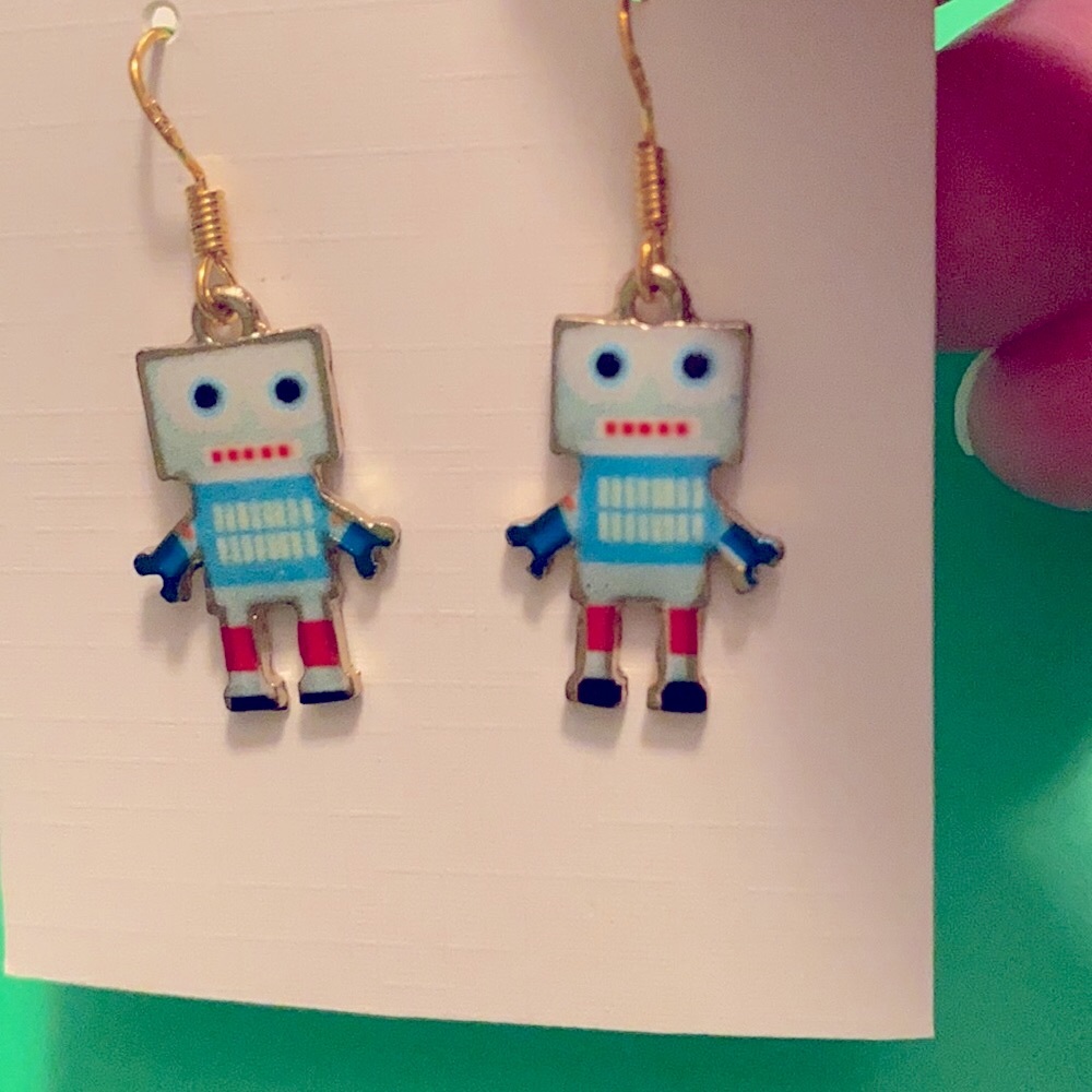 Robot earrings - Picture 3 of 4